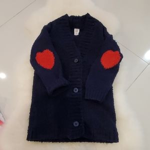 Baby gap tunic cardigan navy heart elbow 4 toddler
